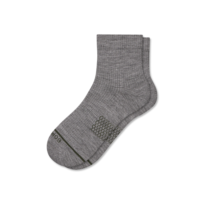 Bombas Women's Merino Wool Blend Modern Rib Quarter Socks