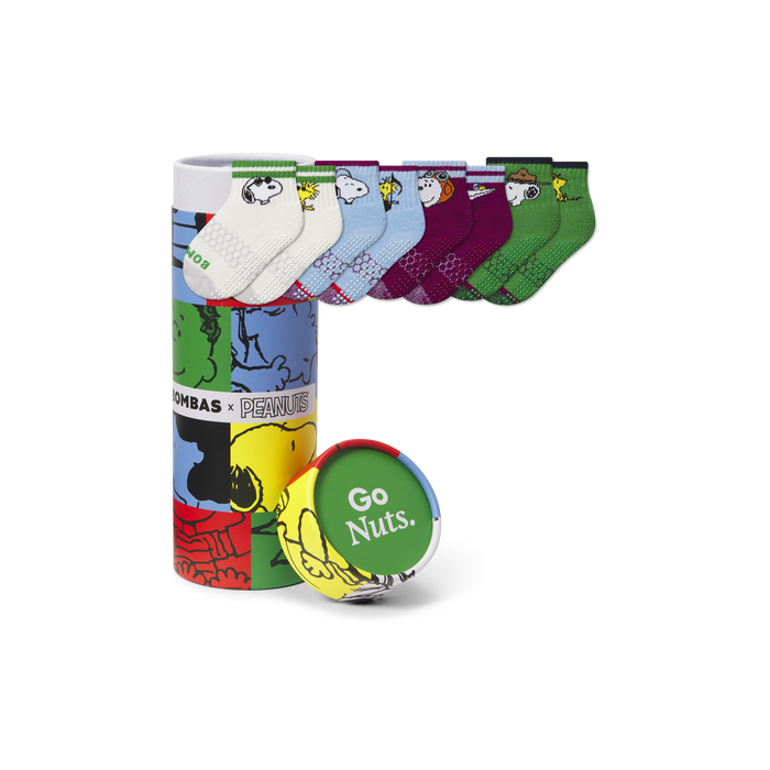 Peanuts x Bombas Toddler Gripper Calf Socks 4-Pack Gift Box