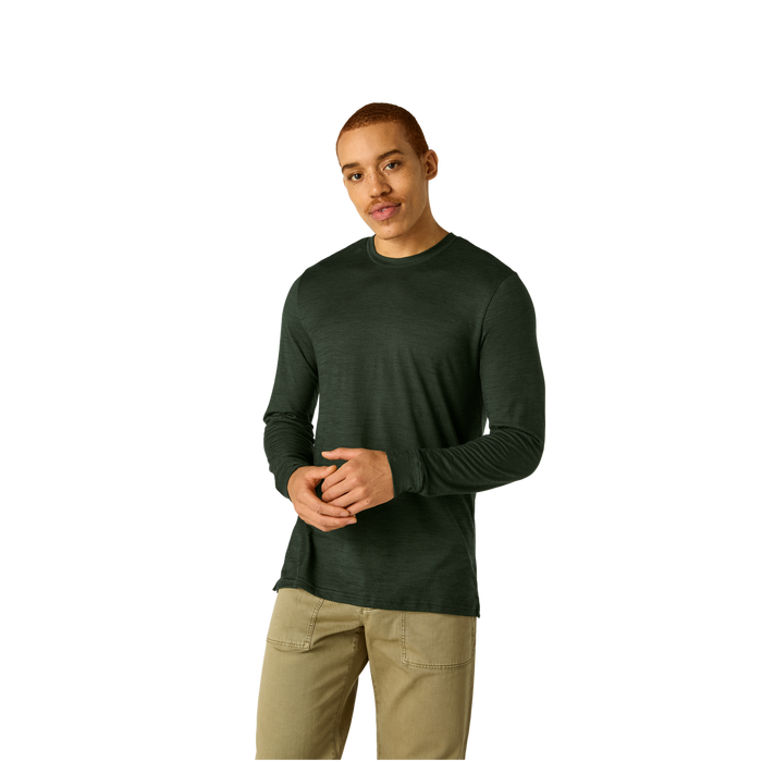 Bombas Men's Merino Wool Blend Crew Neck Long Sleeve T-Shirt