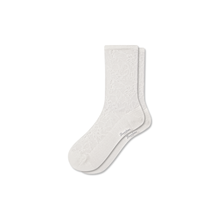 Bombas Women's Floral Lace Half Calf Socks