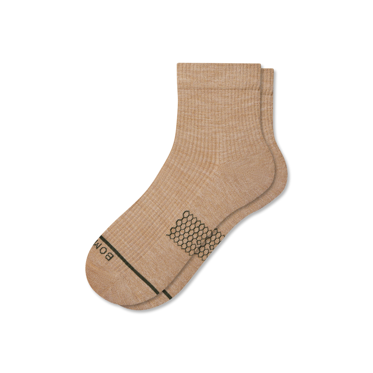 Bombas Men's Merino Wool Blend Modern Rib Quarter Socks