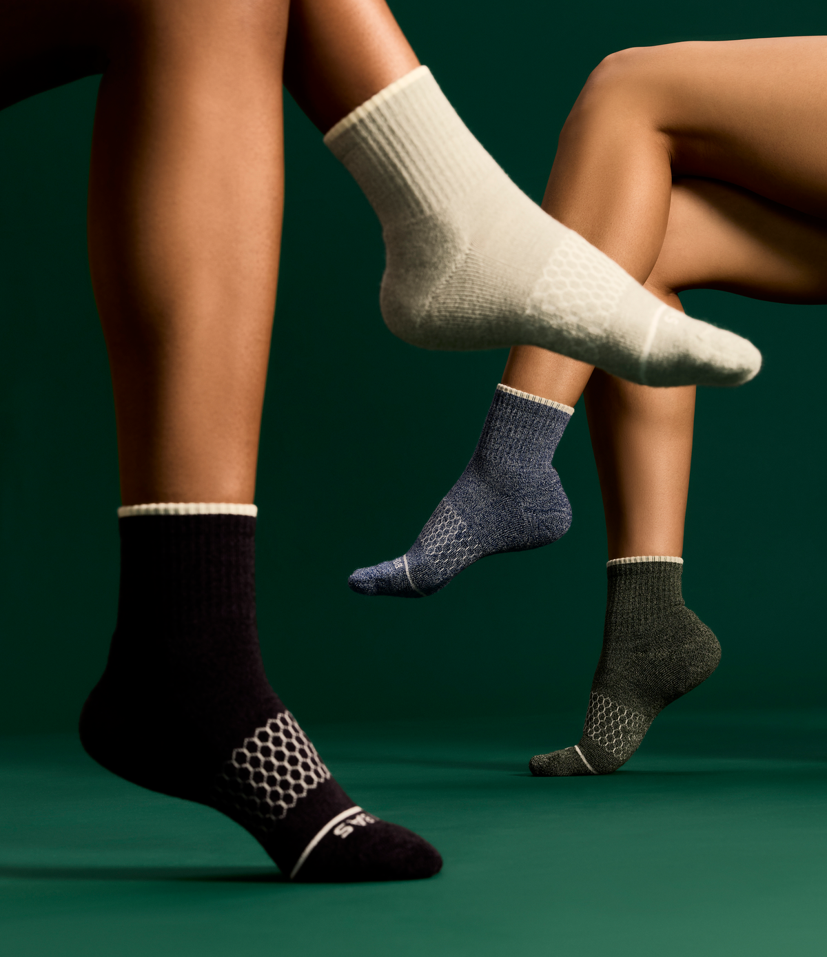 Bombas Men's Merino Wool Blend Quarter Socks 4-Pack