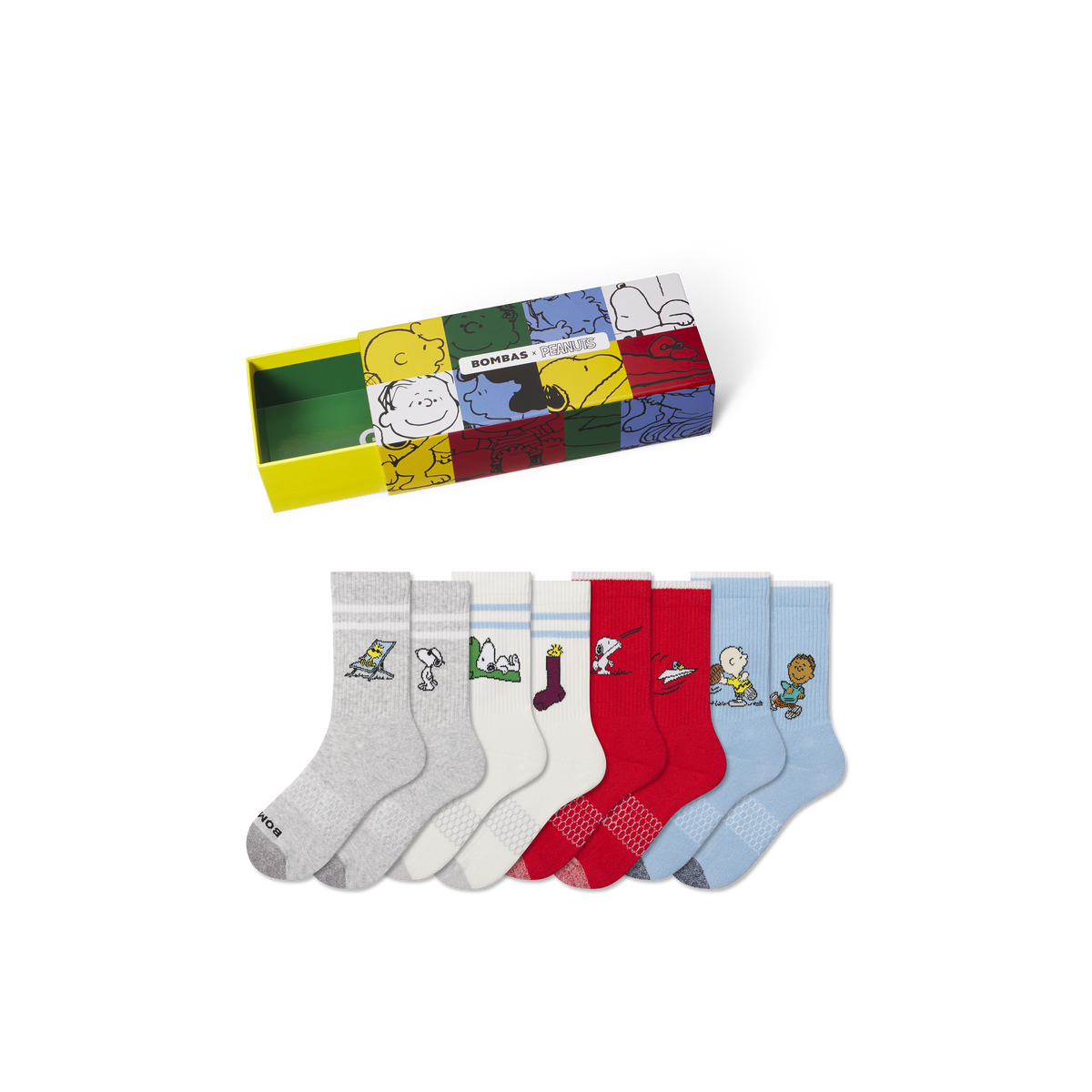 Peanuts x Bombas Youth Calf Socks 4-Pack Gift Box
