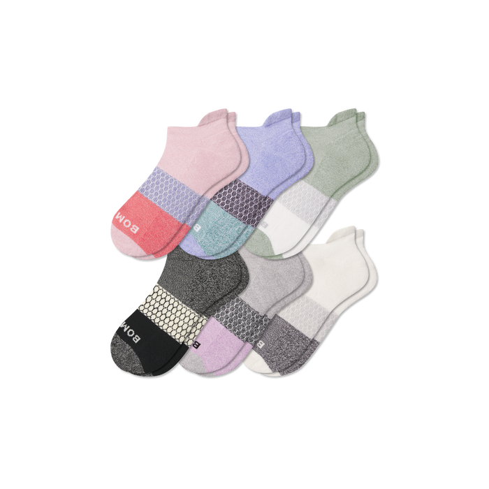 Bombas Women's Tri-Block Ankle Sock 6-Pack