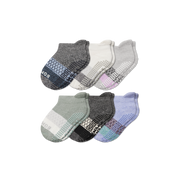 Bombas Toddler Tri-Block Gripper Ankle Socks 6-Pack - Kids Non-Slip Socks