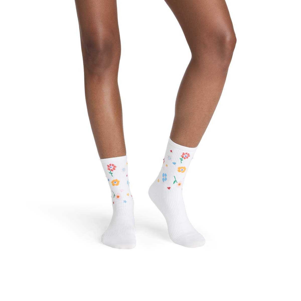 Bombas x Susan Alexandra Floral Embroidered Half Calf Socks