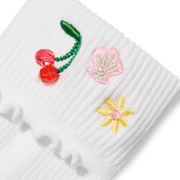 Bombas x Susan Alexandra Embellished Ruffle Rib Quarter Socks