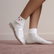 Bombas x Susan Alexandra Embellished Ruffle Rib Quarter Socks