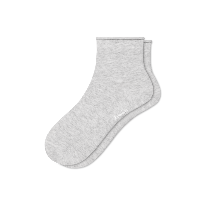 Bombas Women's Roll Top Quarter Socks - Ultra Lightweight Flat Knit Socks