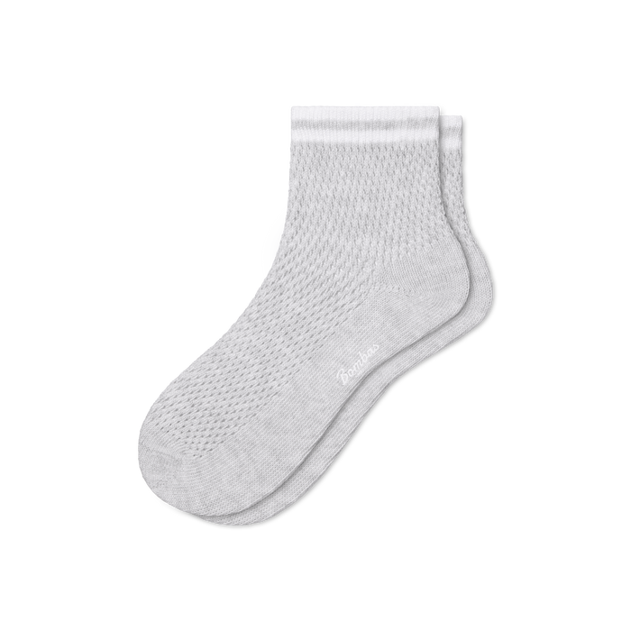 Bombas Women's Vintage Stripes Open Knit Quarter Socks