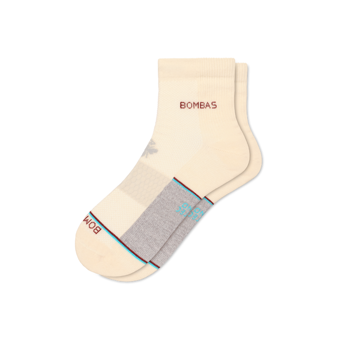 Bombas Women's UltraLite Sport Merino Wool Blend Quarter Socks, Lightweight Running Socks