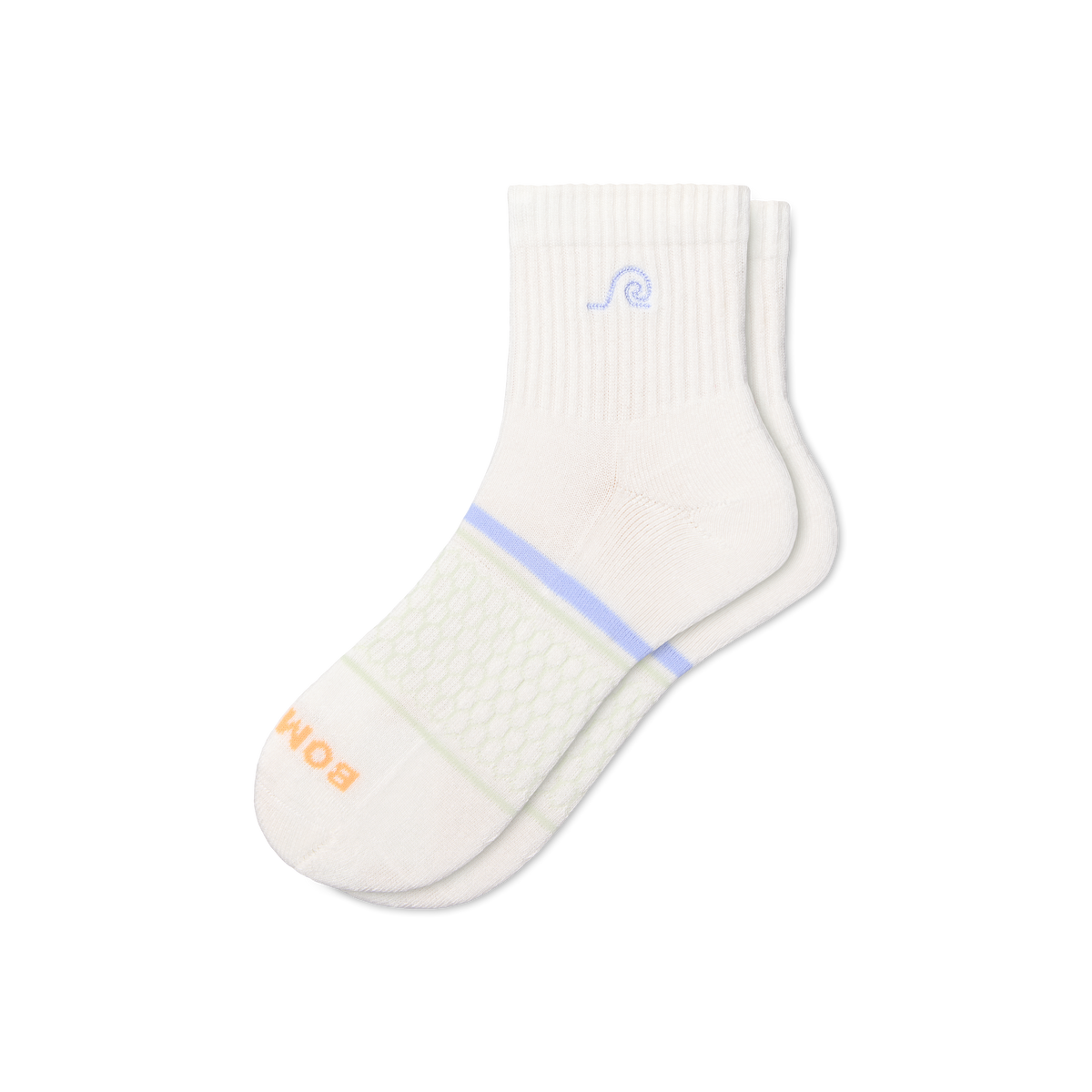 Bombas Women's Beach Day Embroidered Quarter Socks - Midweight Cushioned Socks
