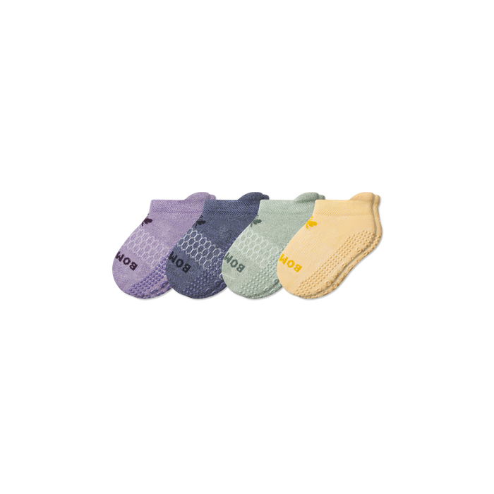 Bombas Toddler Marl Gripper Ankle Socks 4-Pack - Kids Non-Slip Socks