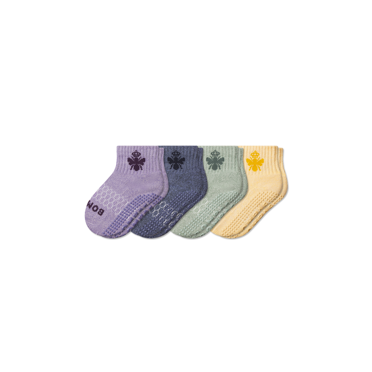 Bombas Toddler Marl Gripper Calf Socks 4-Pack - Kids Non-Slip Socks