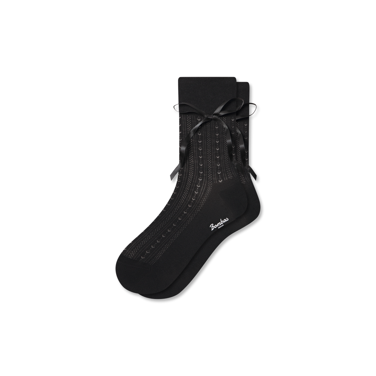 Bombas Women's Pointelle Bow Half Calf Socks - Ultra Lightweight Embellished Socks