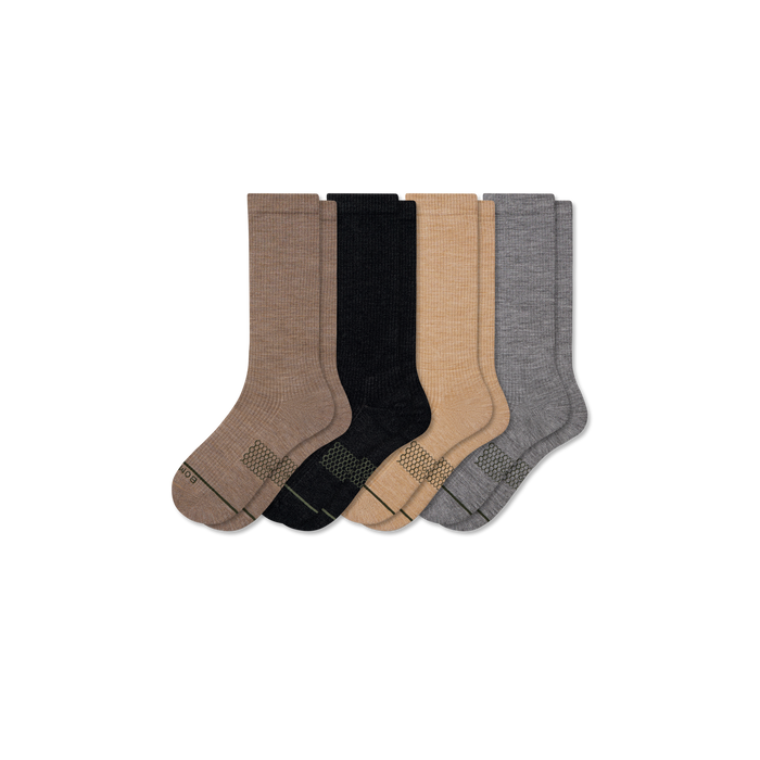 Bombas Men's Merino Wool Blend Modern Rib Calf Socks 4-Pack