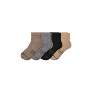 Bombas Women's Merino Wool Blend Modern Rib Quarter Sock 4-Pack