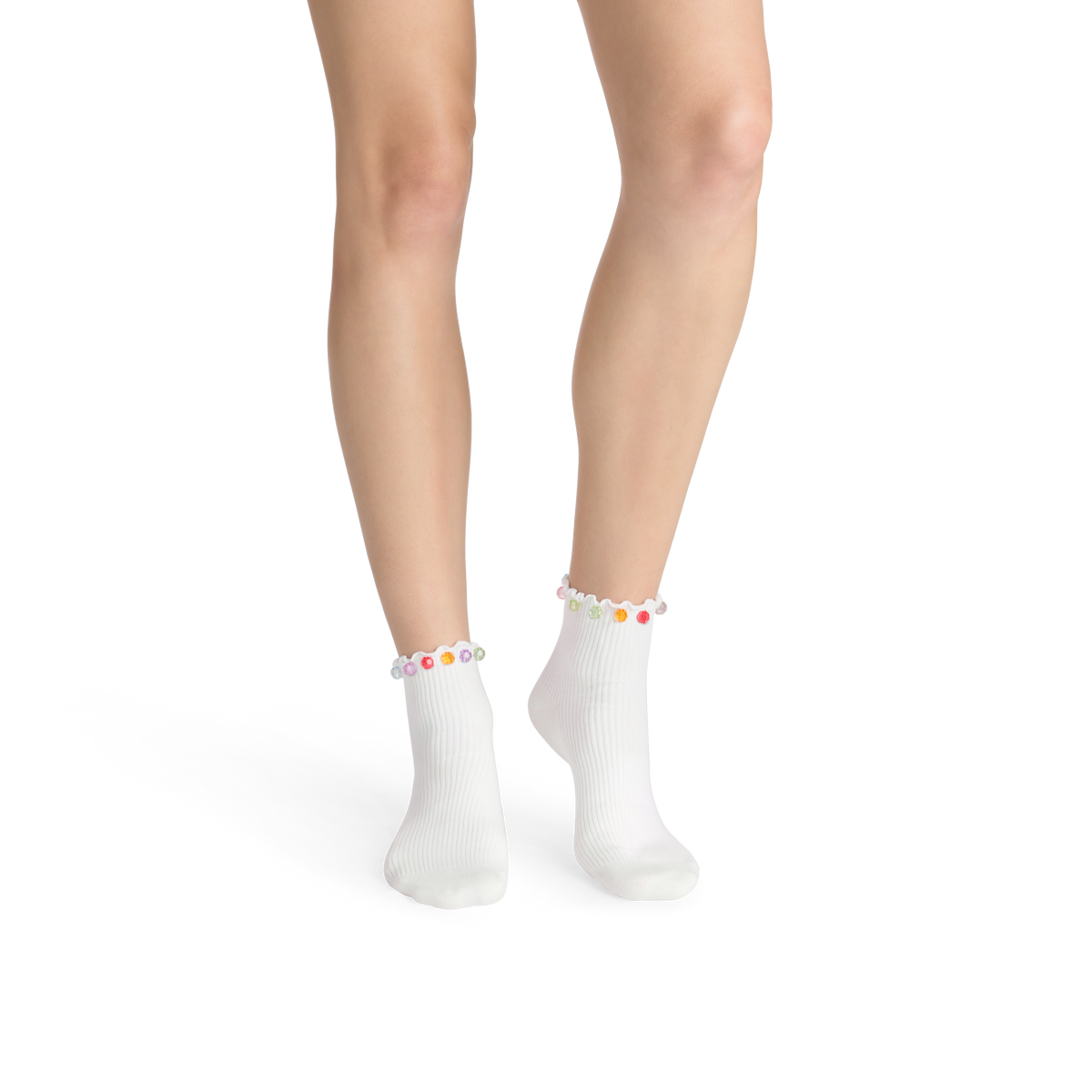 Bombas x Susan Alexandra Embellished Ruffle Rib Quarter Sock 2-Pack