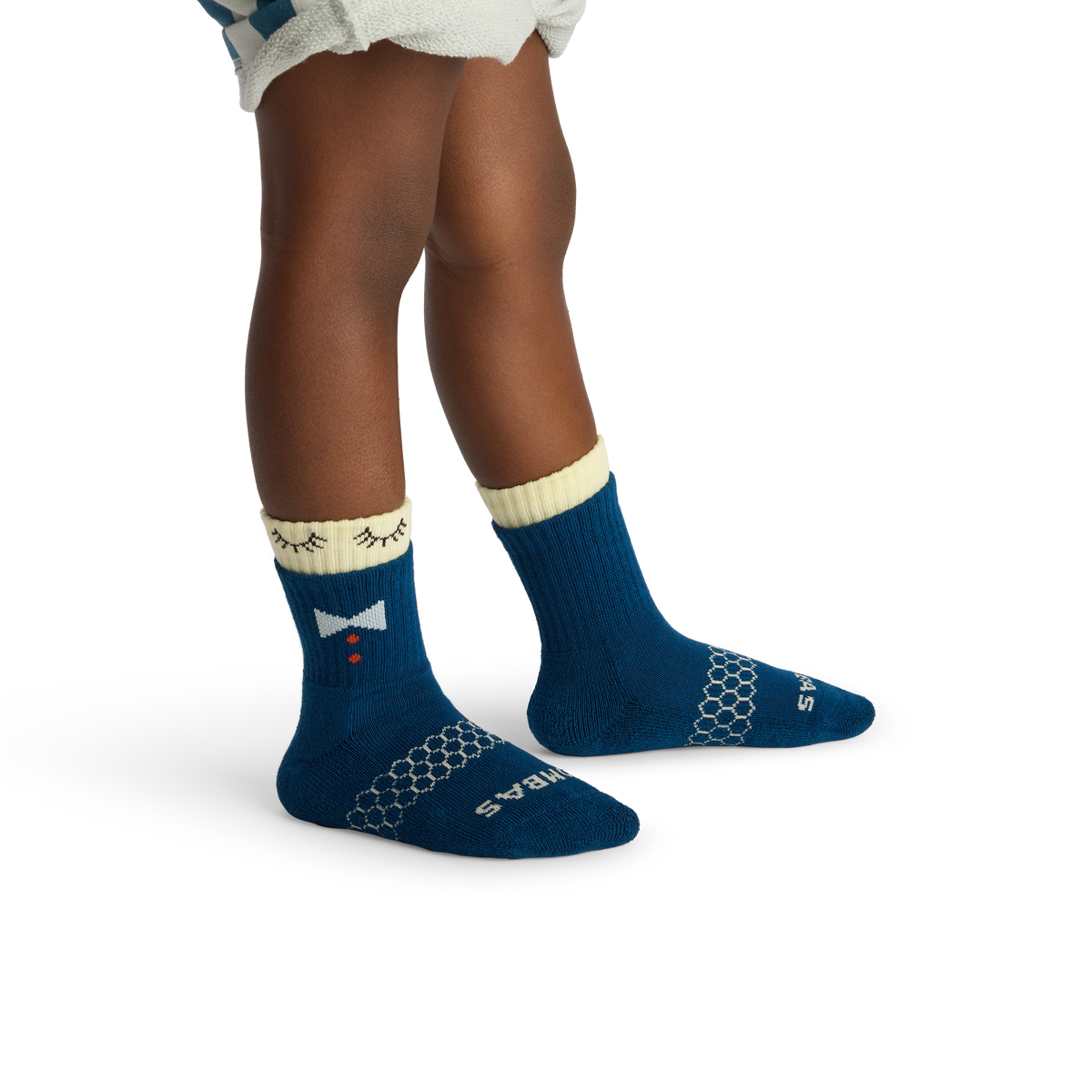 Bombas Junior Eye Spy Calf Socks 4-Pack - Kids Seamless Toe Arch Support Socks