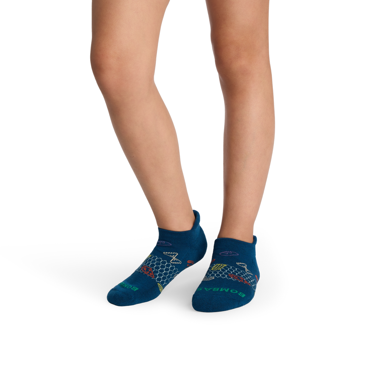 Bombas Youth Dinner Party Ankle Socks 4-Pack - Kids Seamless Toe Cotton Socks