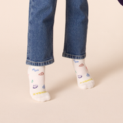 Bombas Youth Dinner Party Ankle Socks 4-Pack - Kids Seamless Toe Cotton Socks