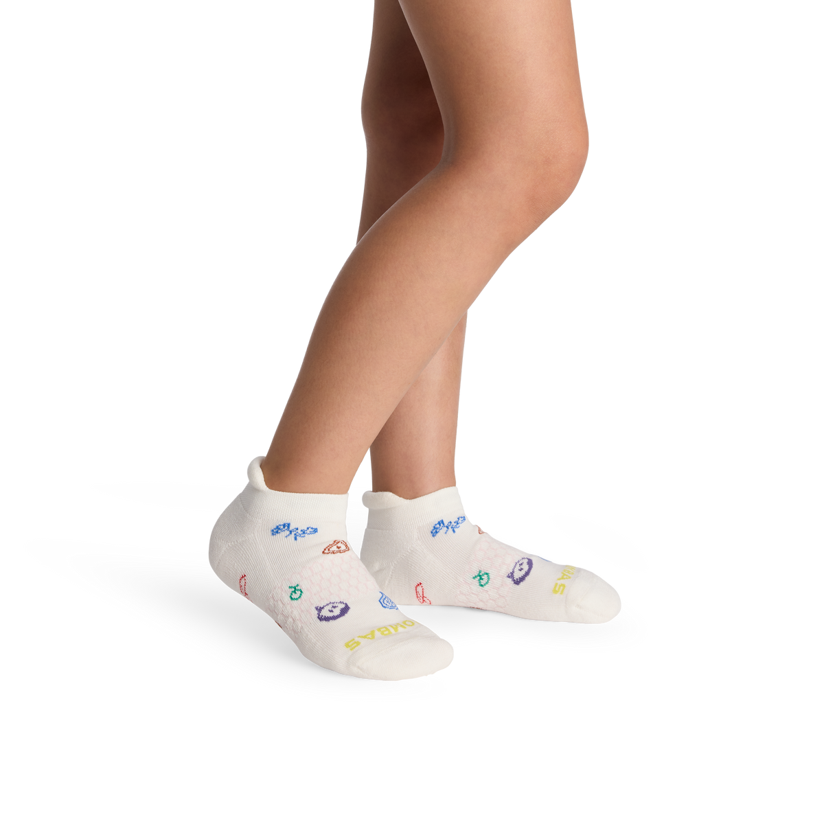 Bombas Youth Dinner Party Ankle Socks 4-Pack - Kids Seamless Toe Cotton Socks