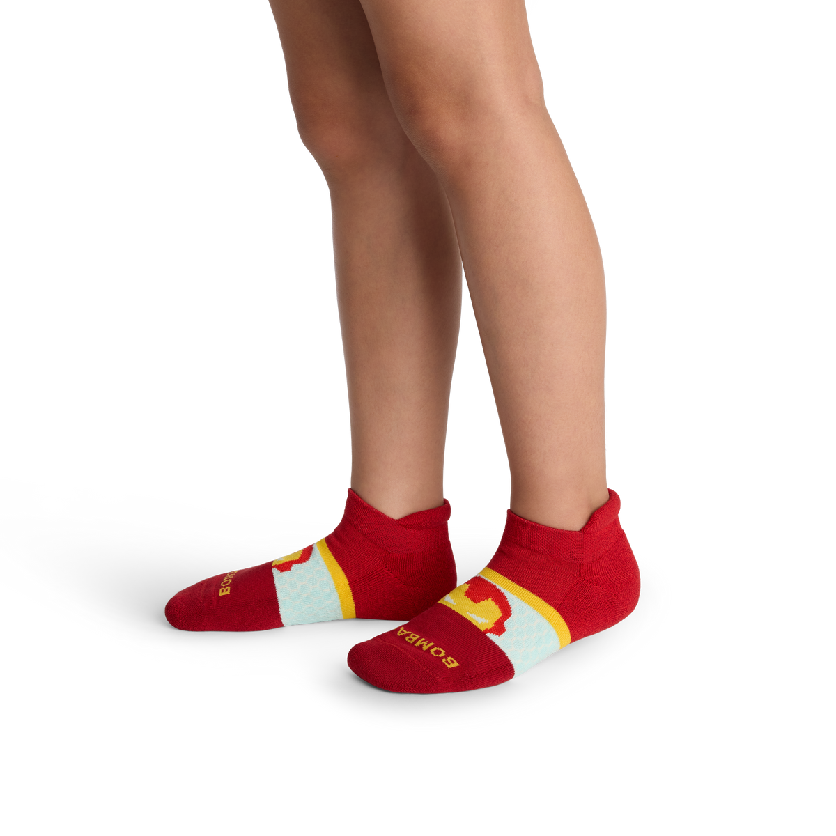 Marvel Bombas Youth Ankle Socks 4-Pack Gift Box - Captain America Iron Man Hulk Spider-Man