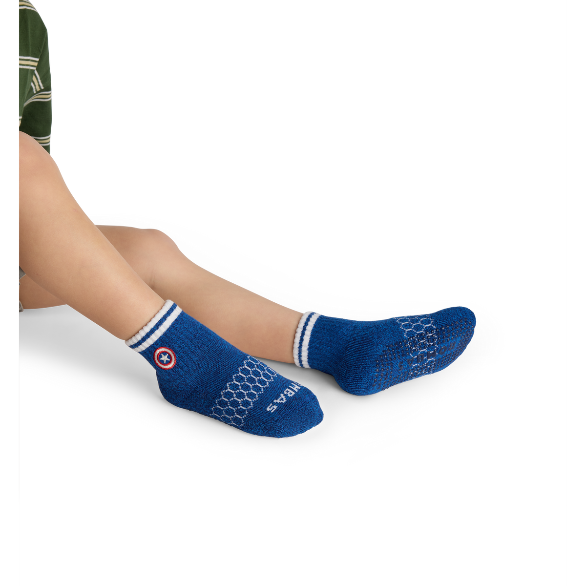 Marvel Bombas Toddler Gripper Calf Socks 4-Pack Gift Box - Captain America Iron Man Hulk Spider-Man