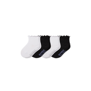 Bombas Toddler Ruffle Rib Socks 4-Pack - Kids Seamless Toe Lightweight Socks