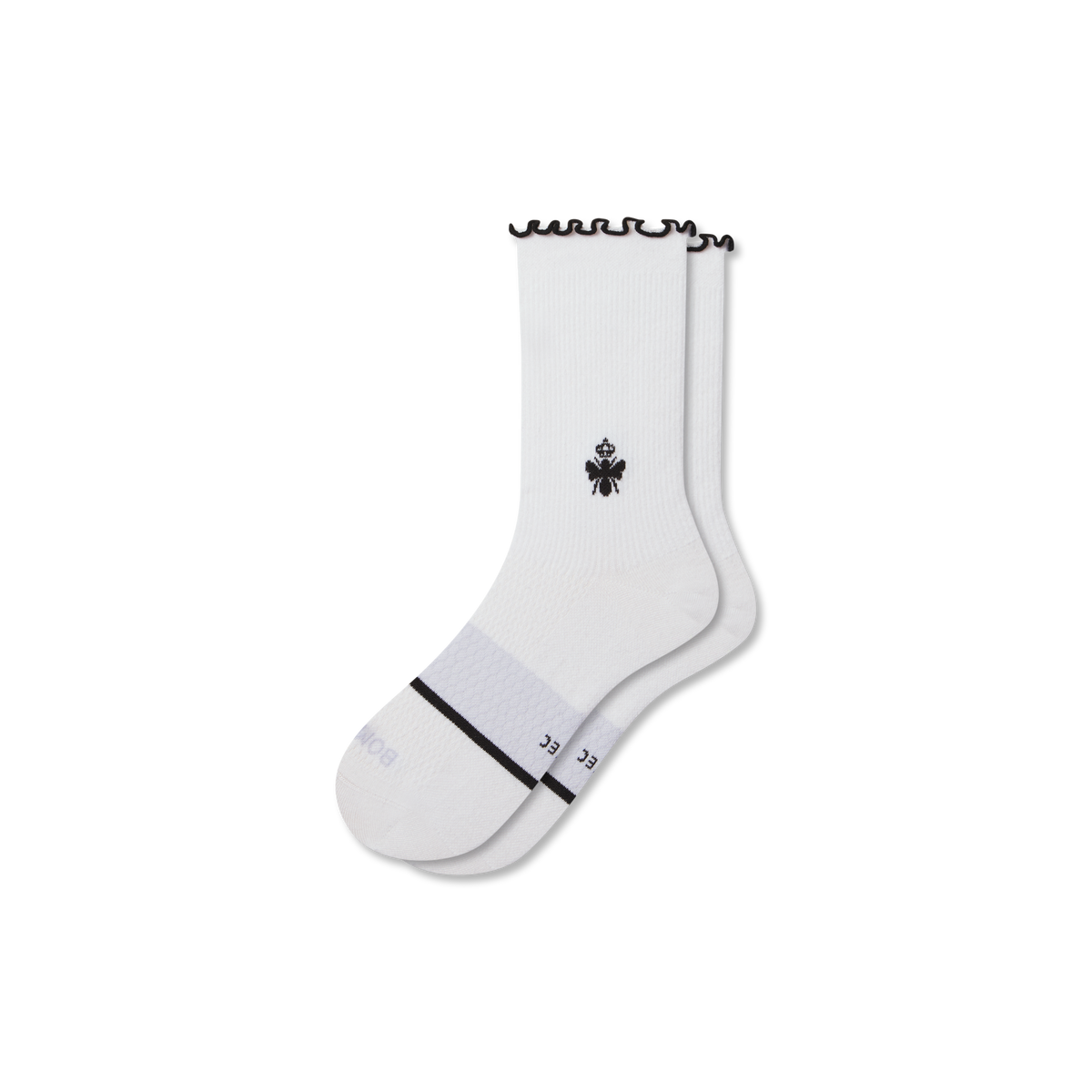 Bombas Women's Ruffle Sport Half Calf Socks, Lightweight Breathable Athletic Socks
