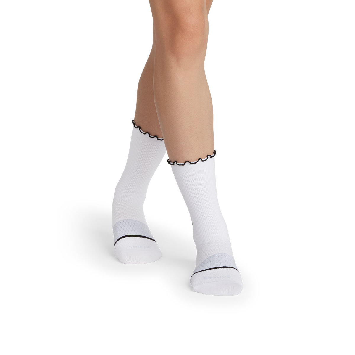 Bombas Women's Ruffle Sport Half Calf Socks 3-Pack, Lightweight Athletic Socks