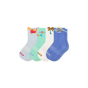 Bombas Junior Seaside Gripper Calf Socks 4-Pack - Kids Non-Slip Socks