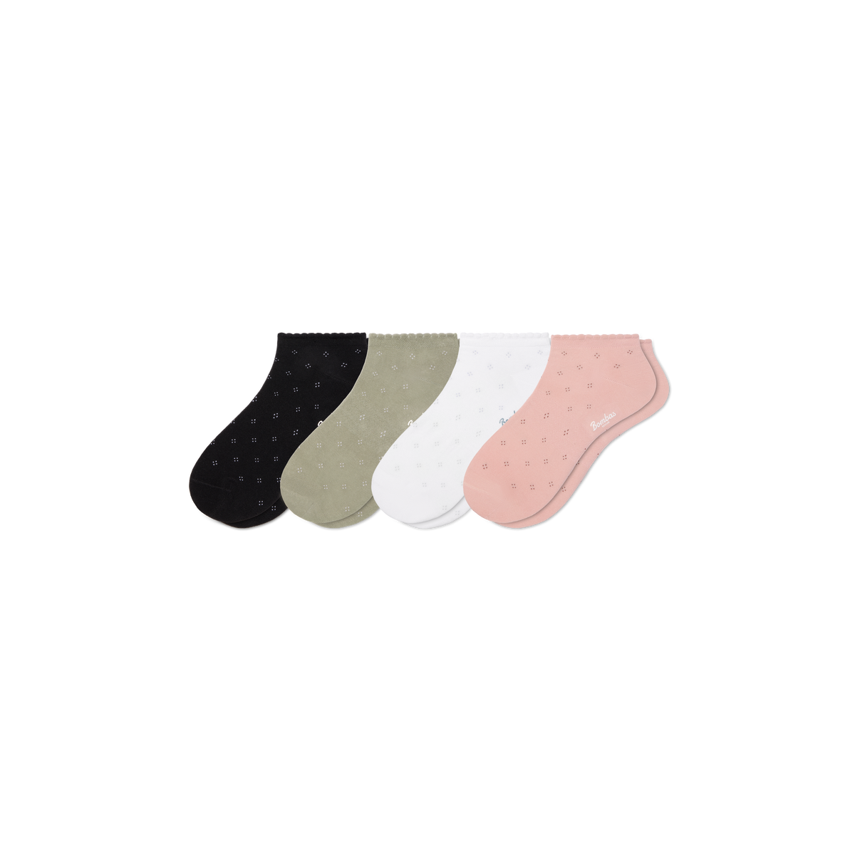 Bombas Women's Scallop Lightweight Ankle Sock 4-Pack