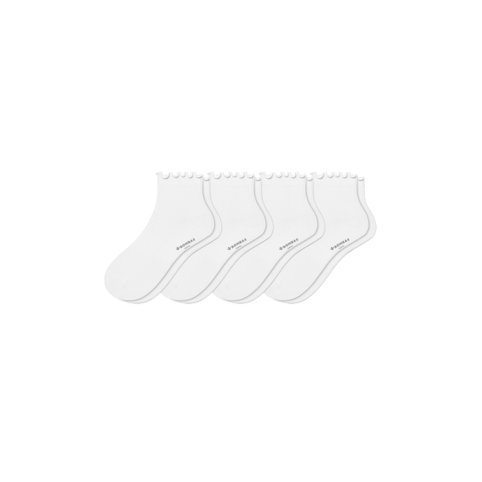 Bombas Youth Ruffle Rib Quarter Socks 4-Pack