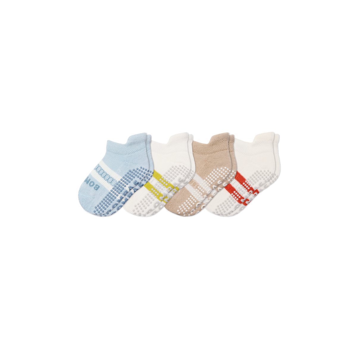 Bombas Toddler Solids Gripper Ankle Socks 4-Pack - Kids Non-Slip Socks
