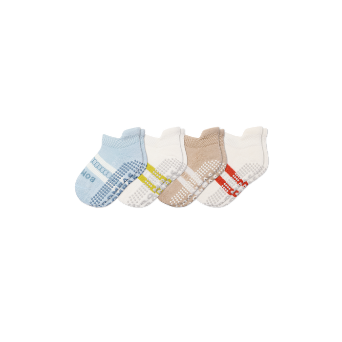 Bombas Toddler Solids Gripper Ankle Socks 4-Pack - Kids Non-Slip Socks