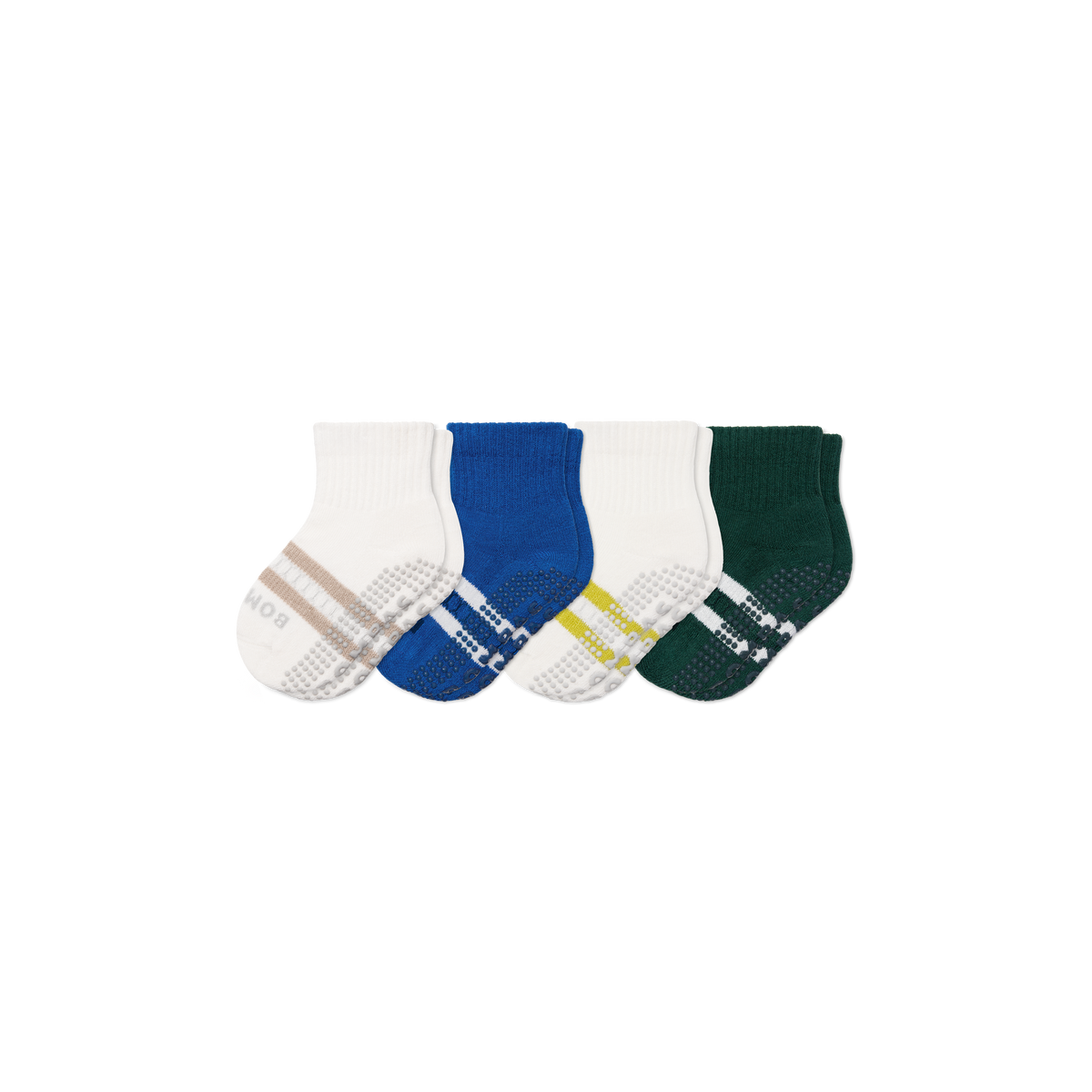 Bombas Toddler Solids Gripper Calf Socks 4-Pack - Kids Non-Slip Socks