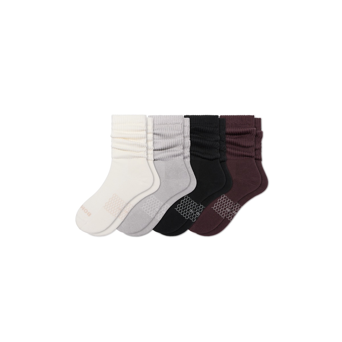 Bombas Men's Slouchy Rib Calf Sock 4-Pack