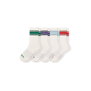 Bombas Youth Vintage Stripes Calf Socks 4-Pack - Kids Seamless Toe Cotton Socks