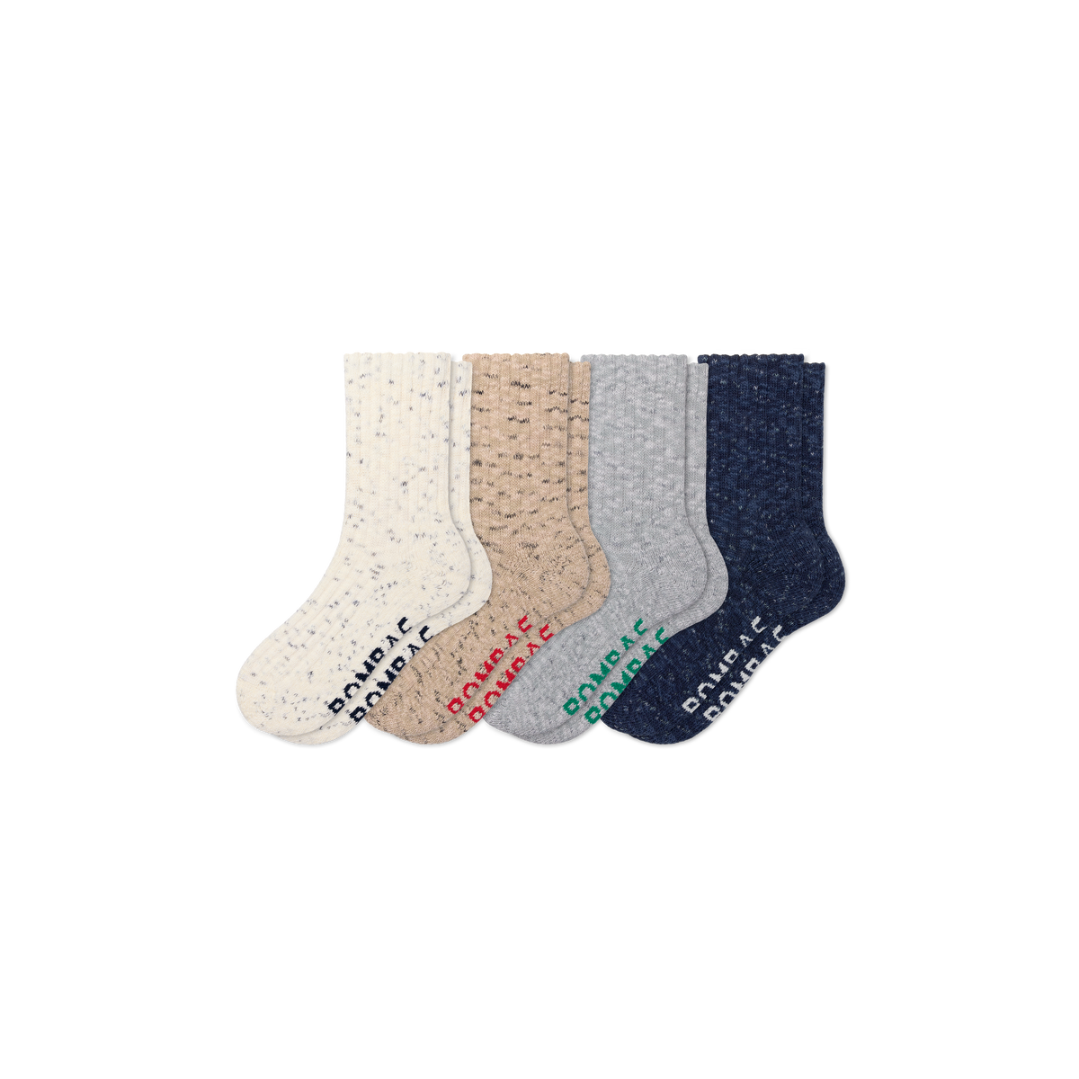 Bombas Women's Chunky Ragg Half Calf Socks 4-Pack - Heavyweight Cozy Socks