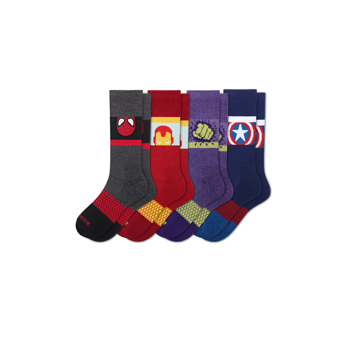 Marvel Bombas Adult Calf Socks 4-Pack