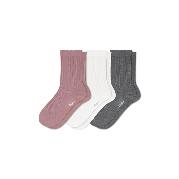 Bombas Women's Scallop Half Calf Sock 3-Pack