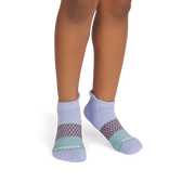 Bombas Youth Tri-Block Ankle Socks 6-Pack - Kids Midweight Cotton Socks
