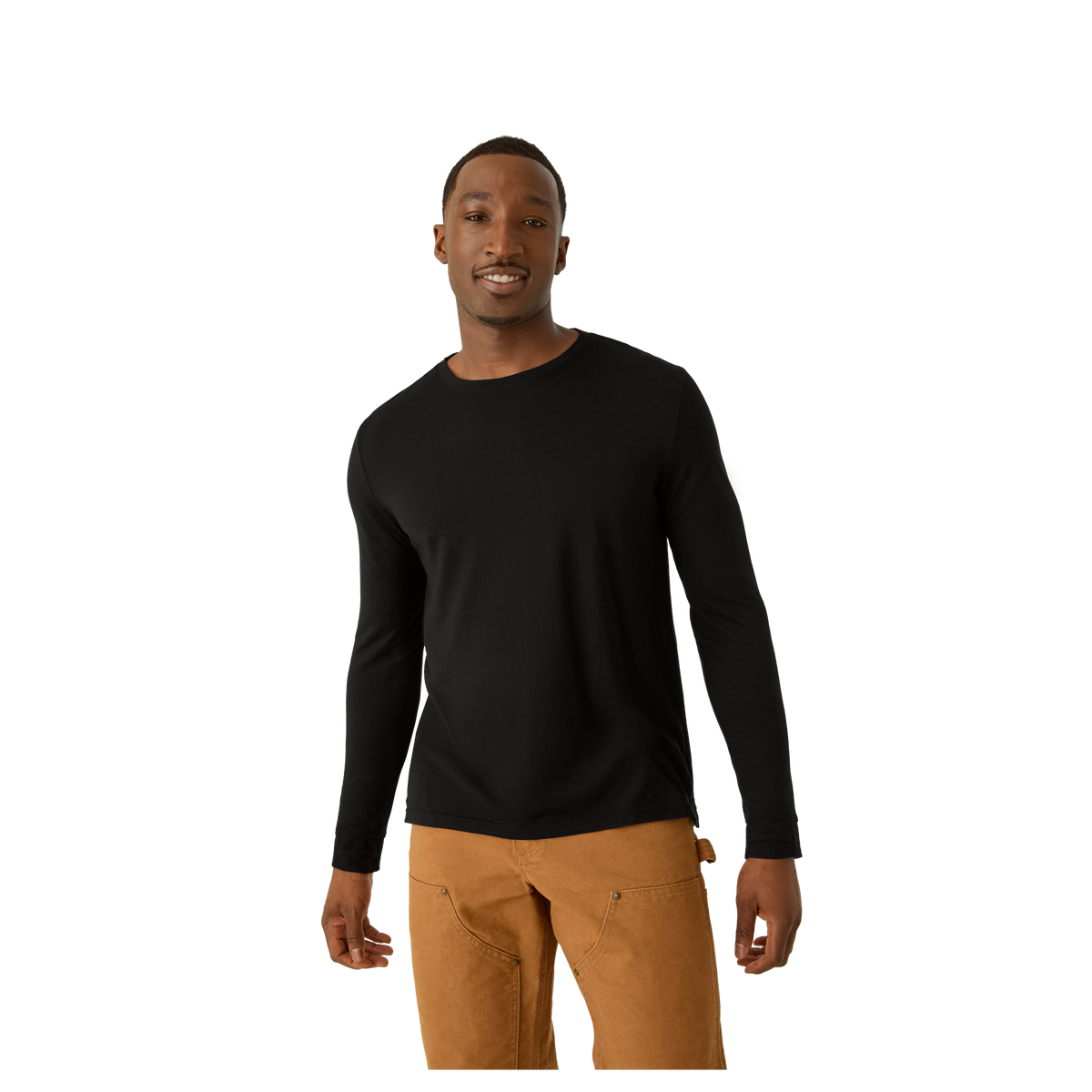 Bombas Men's Merino Wool Blend Crew Neck Long Sleeve T-Shirt 3-Pack