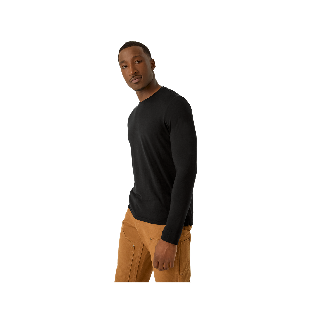 Bombas Men's Merino Wool Blend Crew Neck Long Sleeve T-Shirt 3-Pack