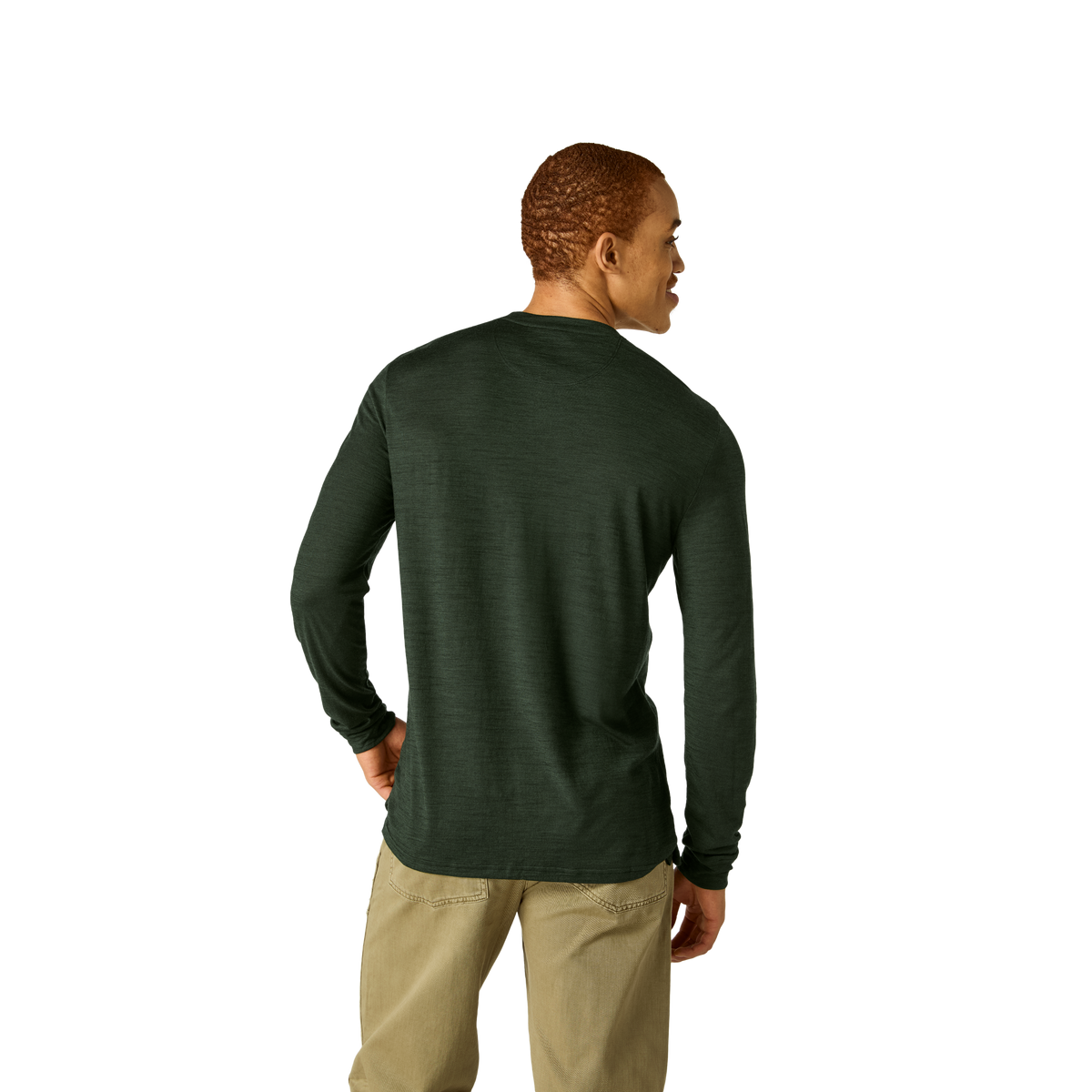 Bombas Men's Merino Wool Blend Crew Neck Long Sleeve T-Shirt