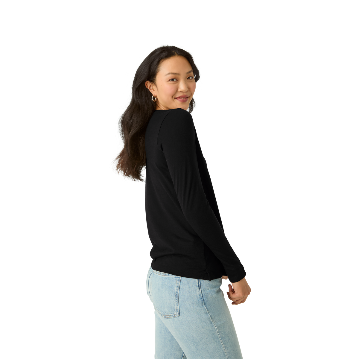 Bombas Women's Merino Wool Blend Crew Neck Long Sleeve T-Shirt 3-Pack