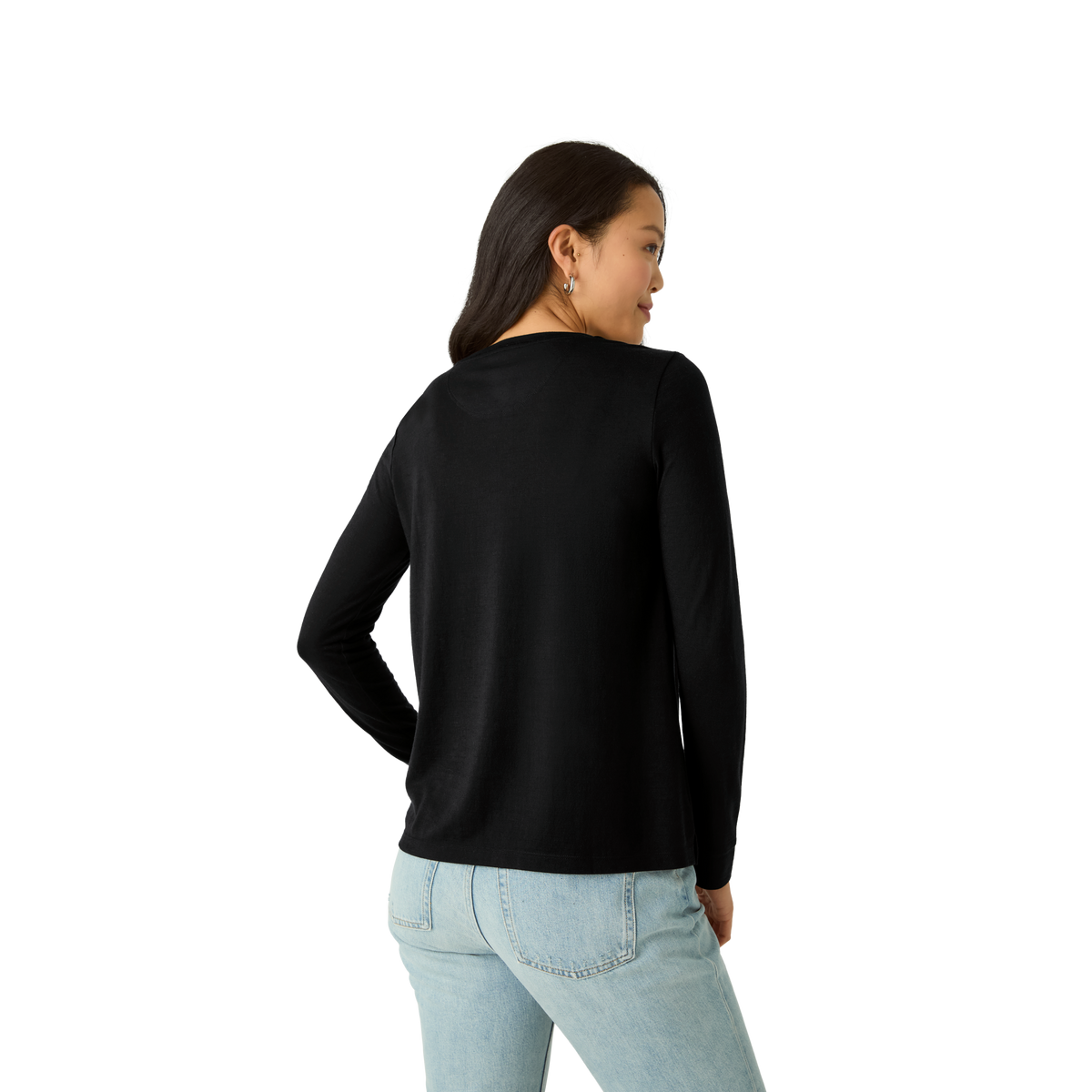 Bombas Women's Merino Wool Blend Crew Neck Long Sleeve T-Shirt 3-Pack