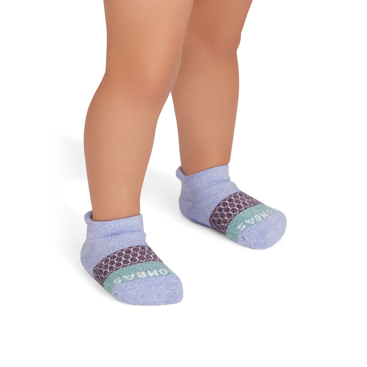 Bombas Toddler Tri-Block Gripper Ankle Socks 6-Pack - Kids Non-Slip Socks