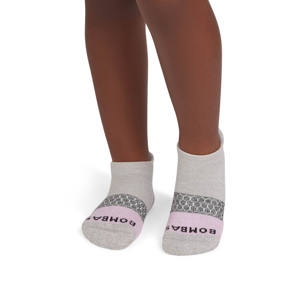 Bombas Junior Tri-Block Ankle Socks 6-Pack - Kids Seamless Toe Gripper Socks
